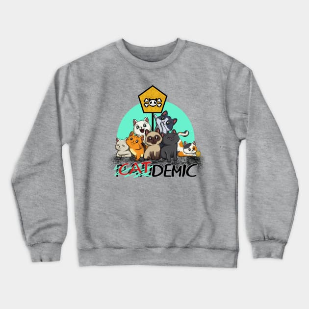 catdemic cat funny pandemic kittens cute Crewneck Sweatshirt by the house of parodies